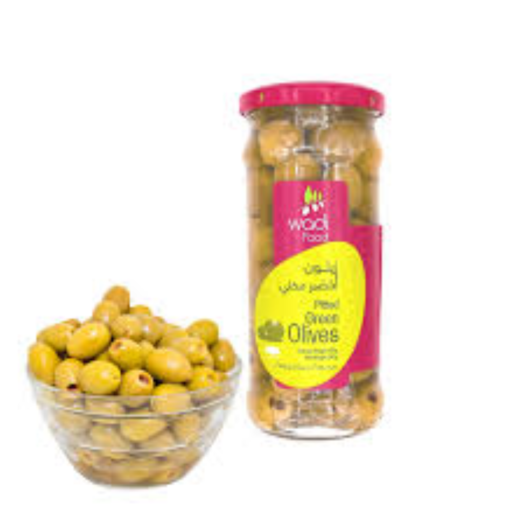WADI PITTED GREEN OLIVES 350G